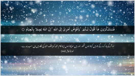 Al-Ghaafir Ayah 44 - Arabic + Urdu wallpaper