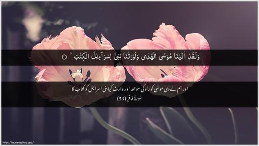 Al-Ghaafir Ayah 53 - Arabic + Urdu wallpaper