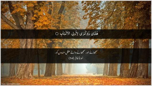 Al-Ghaafir Ayah 54 - Arabic + Urdu wallpaper