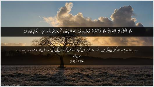 Al-Ghaafir Ayah 65 - Arabic + Urdu wallpaper