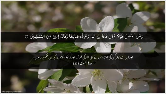 Fussilat Ayah 33 - Arabic + Urdu wallpaper
