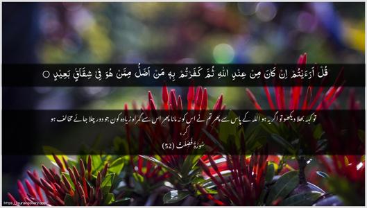 Fussilat Ayah 52 - Arabic + Urdu wallpaper