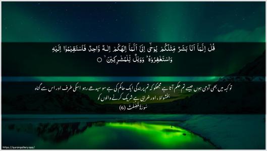 Fussilat Ayah 6 - Arabic + Urdu wallpaper