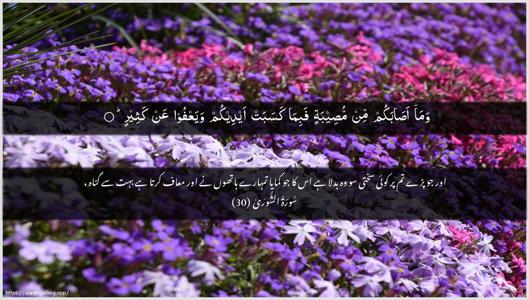 Ash-Shura Ayah 30 - Arabic + Urdu wallpaper