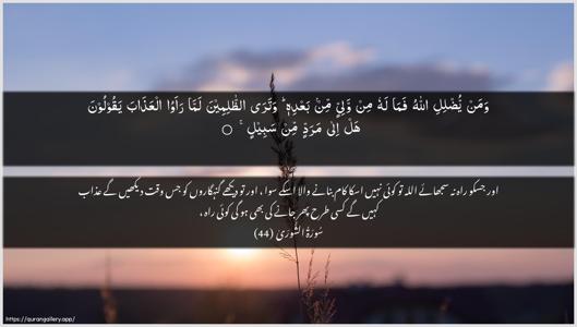 Ash-Shura Ayah 44 - Arabic + Urdu wallpaper