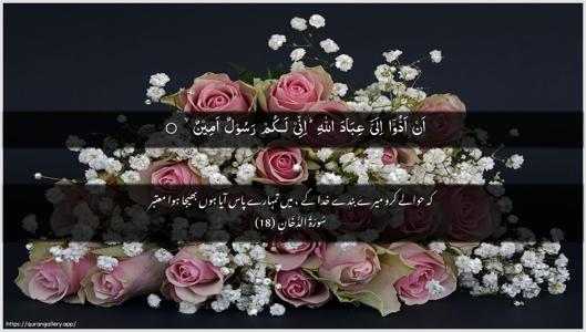 Ad-Dukhaan Ayah 18 - Arabic + Urdu wallpaper