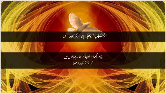Ad-Dukhaan Ayah 45 - Arabic + Urdu wallpaper