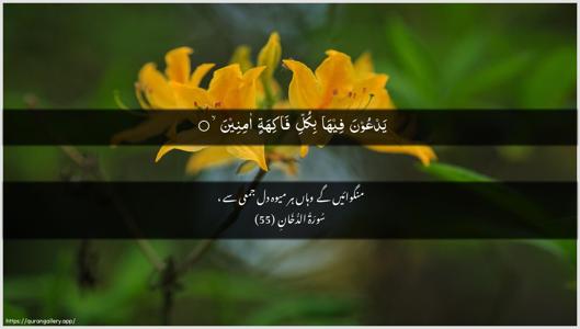 Ad-Dukhaan Ayah 55 - Arabic + Urdu wallpaper