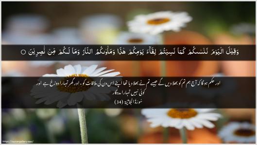 Al-Jaathiya Ayah 34 - Arabic + Urdu wallpaper