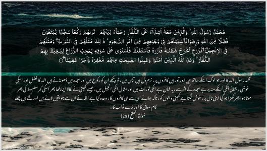 Al-Fath Ayah 29 - Arabic + Urdu wallpaper