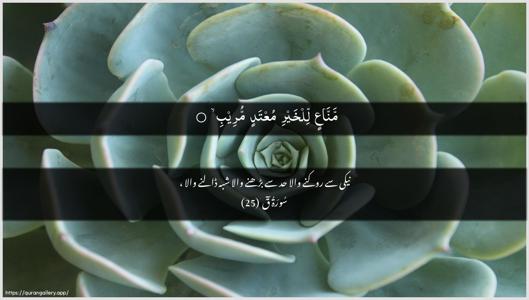 Qaaf Ayah 25 - Arabic + Urdu wallpaper