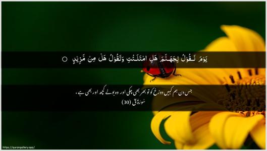 Qaaf Ayah 30 - Arabic + Urdu wallpaper