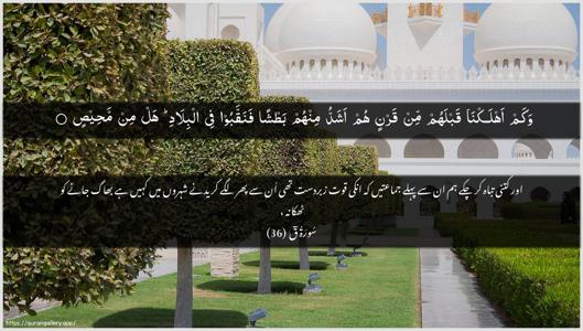Qaaf Ayah 36 - Arabic + Urdu wallpaper