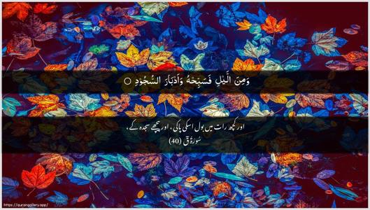 Qaaf Ayah 40 - Arabic + Urdu wallpaper