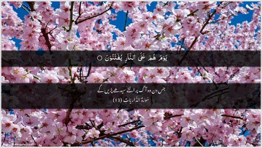 Adh-Dhaariyat Ayah 13 - Arabic + Urdu wallpaper