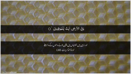 Adh-Dhaariyat Ayah 20 - Arabic + Urdu wallpaper