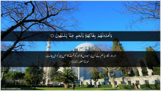 At-Tur Ayah 22 - Arabic + Urdu wallpaper