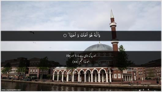 An-Najm Ayah 44 - Arabic + Urdu wallpaper