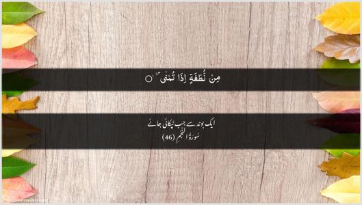 An-Najm Ayah 46 - Arabic + Urdu wallpaper