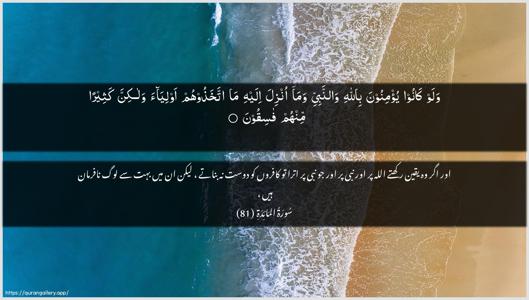 Al-Maaida Ayah 81 - Arabic + Urdu wallpaper