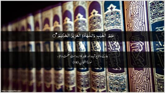 At-Taghaabun Ayah 18 - Arabic + Urdu wallpaper