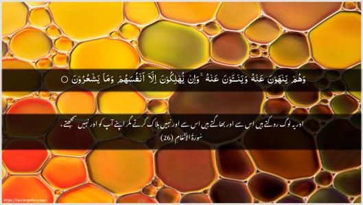 Al-An"aam Ayah 26 - Arabic + Urdu wallpaper