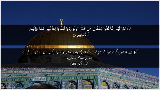 Al-An"aam Ayah 28 - Arabic + Urdu wallpaper
