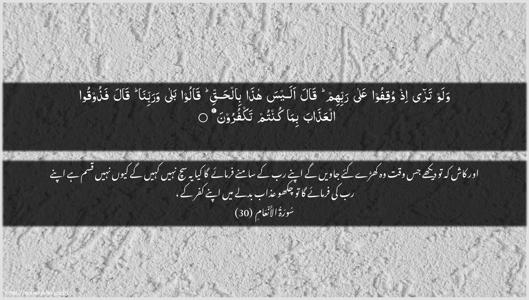 Al-An"aam Ayah 30 - Arabic + Urdu wallpaper
