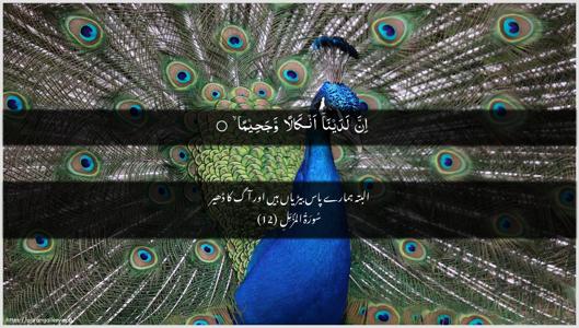 Al-Muzzammil Ayah 12 - Arabic + Urdu wallpaper