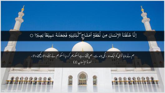 Al-Insaan Ayah 2 - Arabic + Urdu wallpaper