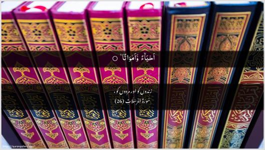 Al-Mursalaat Ayah 26 - Arabic + Urdu wallpaper