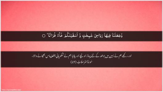 Al-Mursalaat Ayah 27 - Arabic + Urdu wallpaper