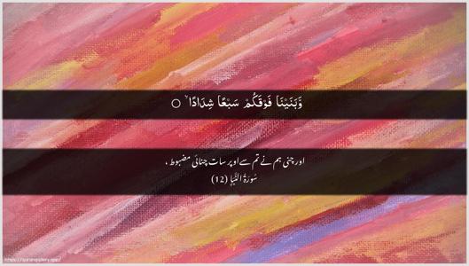 An-Naba Ayah 12 - Arabic + Urdu wallpaper