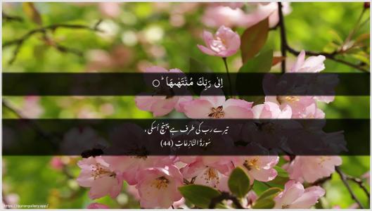 An-Naazi"aat Ayah 44 - Arabic + Urdu wallpaper