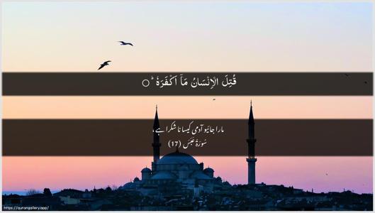 Abasa Ayah 17 - Arabic + Urdu wallpaper