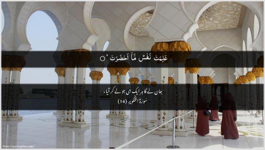 At-Takwir Ayah 14 - Arabic + Urdu wallpaper