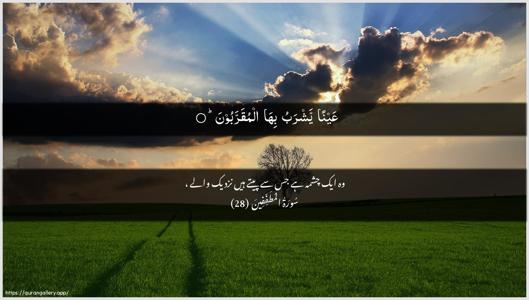 Al-Mutaffifin Ayah 28 - Arabic + Urdu wallpaper