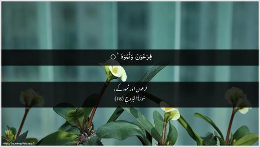 Al-Burooj Ayah 18 - Arabic + Urdu wallpaper