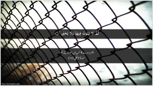 Al-A"laa Ayah 13 - Arabic + Urdu wallpaper