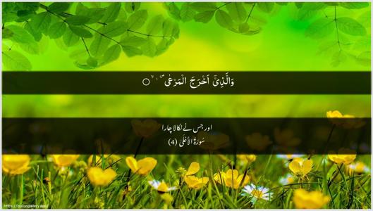 Al-A"laa Ayah 4 - Arabic + Urdu wallpaper