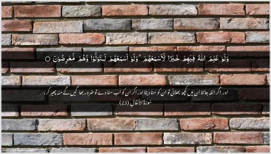 Al-Anfaal Ayah 23 - Arabic + Urdu wallpaper