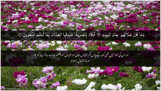 Al-Anfaal Ayah 35 - Arabic + Urdu wallpaper