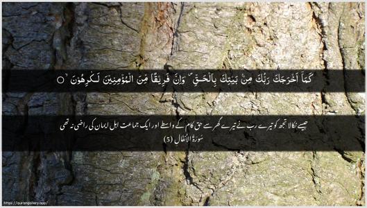 Al-Anfaal Ayah 5 - Arabic + Urdu wallpaper
