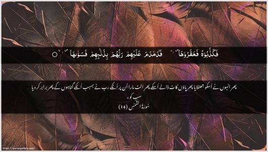 Ash-Shams Ayah 14 - Arabic + Urdu wallpaper