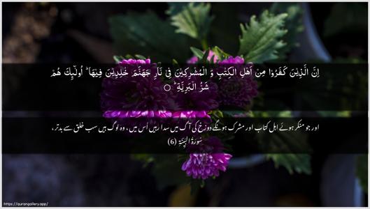 Al-Bayyina Ayah 6 - Arabic + Urdu wallpaper