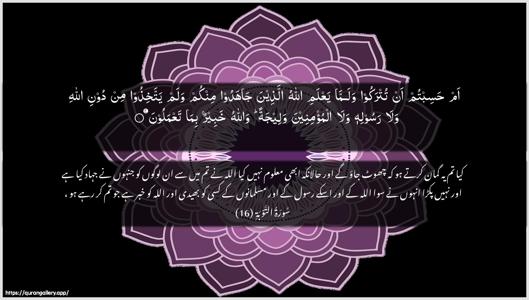 At-Tawba Ayah 16 - Arabic + Urdu wallpaper