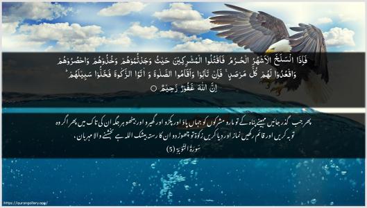 At-Tawba Ayah 5 - Arabic + Urdu wallpaper