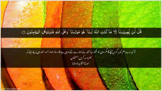 At-Tawba Ayah 51 - Arabic + Urdu wallpaper
