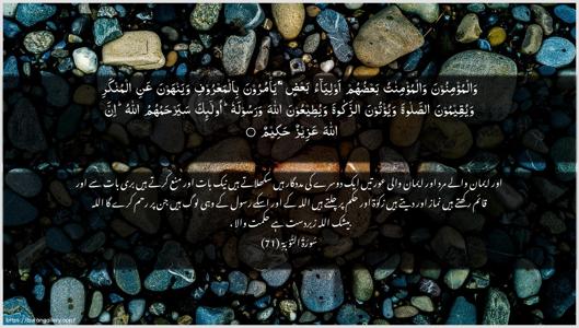 At-Tawba Ayah 71 - Arabic + Urdu wallpaper