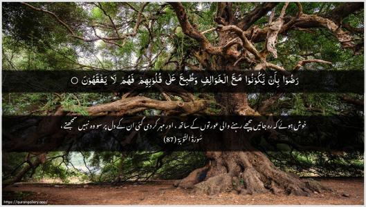 At-Tawba Ayah 87 - Arabic + Urdu wallpaper